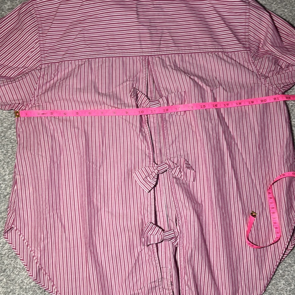 Free People Striped Button-Up Shirt small open back bow detail seasucker stripe - Picture 8 of 13